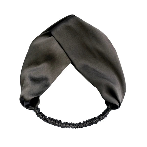 Luxury 100% Mulberry Silk Headband — Vintage Cross Hair Wrap for Women