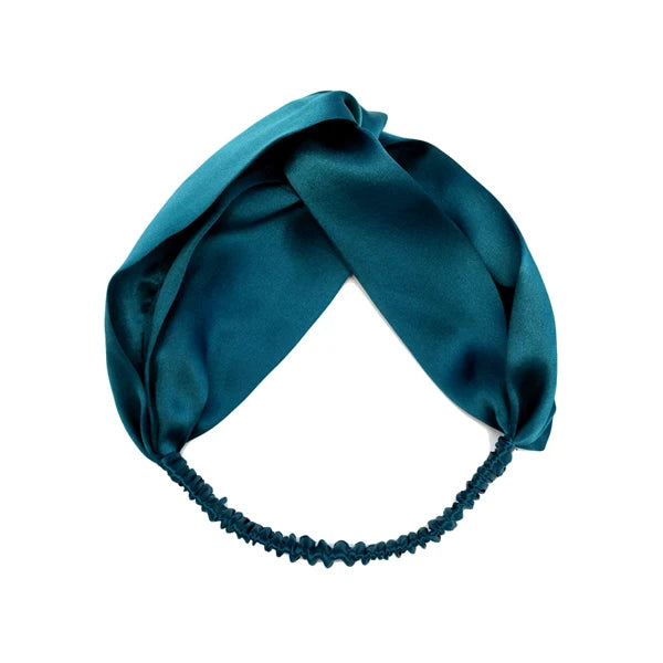 Luxury 100% Mulberry Silk Headband — Vintage Cross Hair Wrap for Women