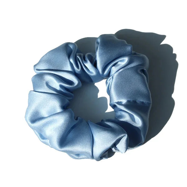100% Mulberry Silk Hair Scrunchies — Soft Elastic Ponytail Holders for Women