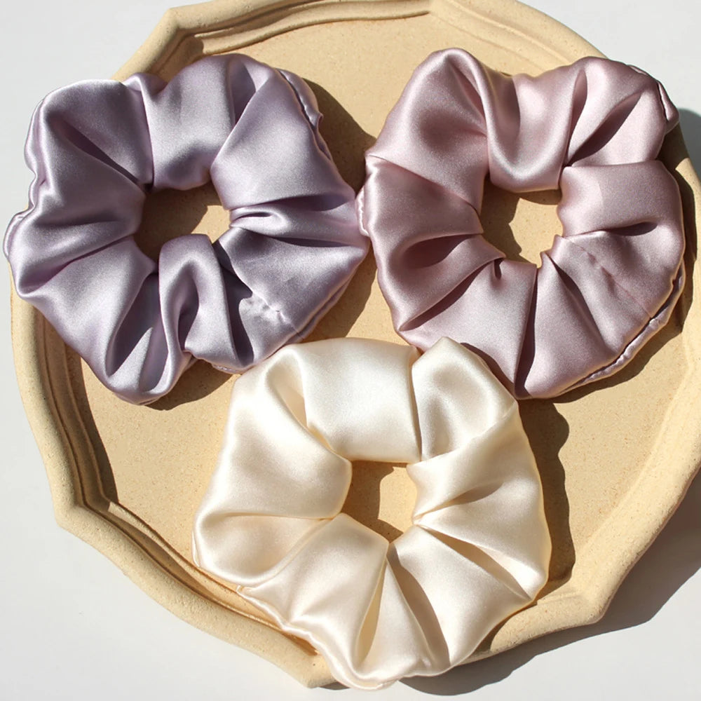 Luxury 100% Mulberry Silk Scrunchies — Hair Ties for Women