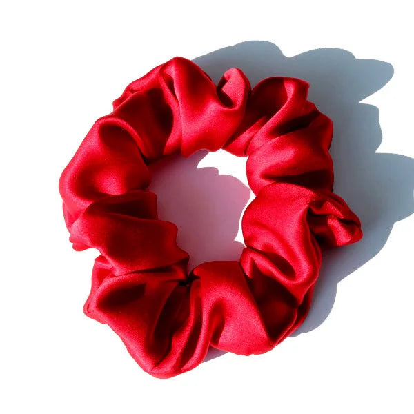 100% Mulberry Silk Hair Scrunchies — Soft Elastic Ponytail Holders for Women