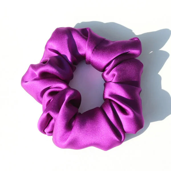 100% Mulberry Silk Hair Scrunchies — Soft Elastic Ponytail Holders for Women