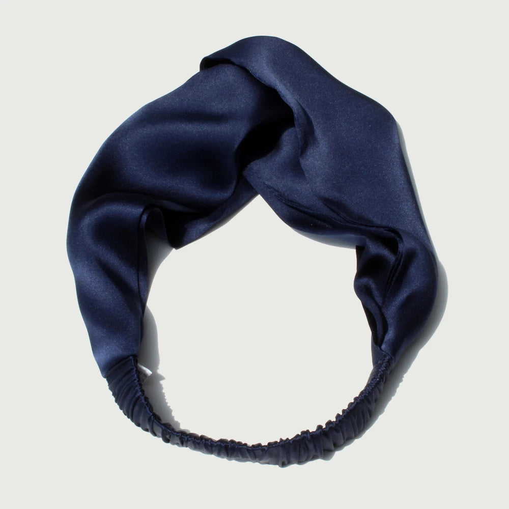 Luxury 100% Mulberry Silk Headband — Vintage Cross Hair Wrap for Women
