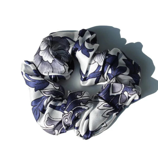 100% Mulberry Silk Hair Scrunchies — Soft Elastic Ponytail Holders for Women