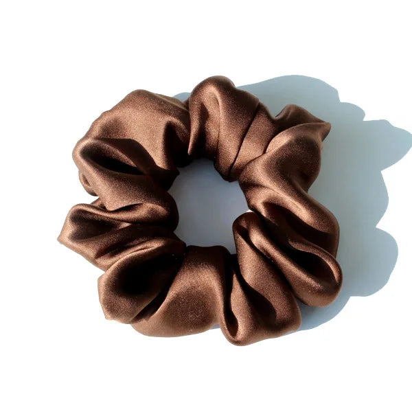 100% Mulberry Silk Hair Scrunchies — Soft Elastic Ponytail Holders for Women