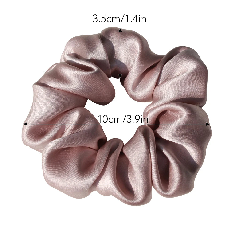 100% Mulberry Silk Hair Scrunchies — Soft Elastic Ponytail Holders for Women