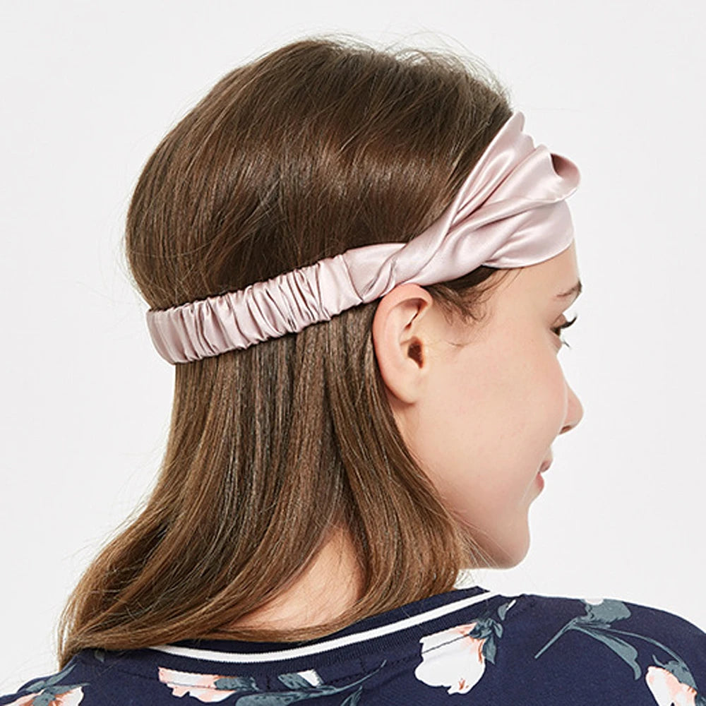 Luxury 100% Mulberry Silk Headband — Vintage Cross Hair Wrap for Women
