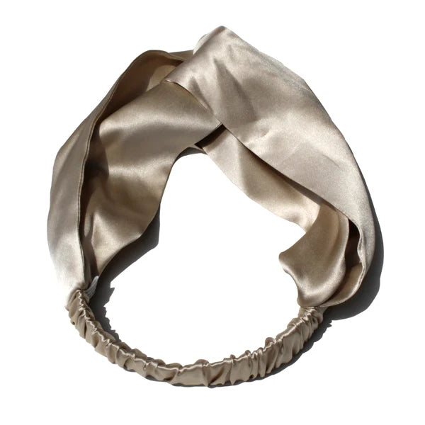 Luxury 100% Mulberry Silk Headband — Vintage Cross Hair Wrap for Women