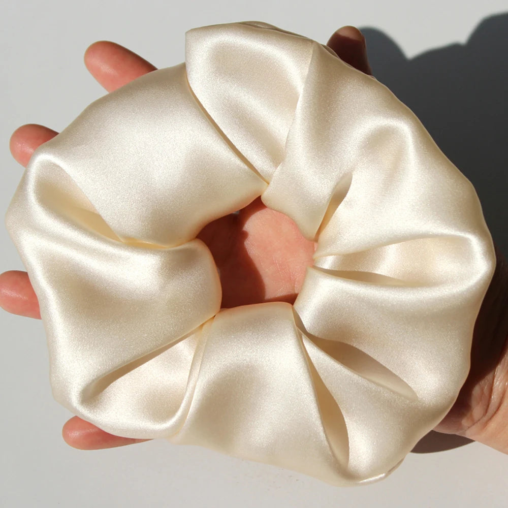 Luxury 100% Mulberry Silk Scrunchies — Hair Ties for Women