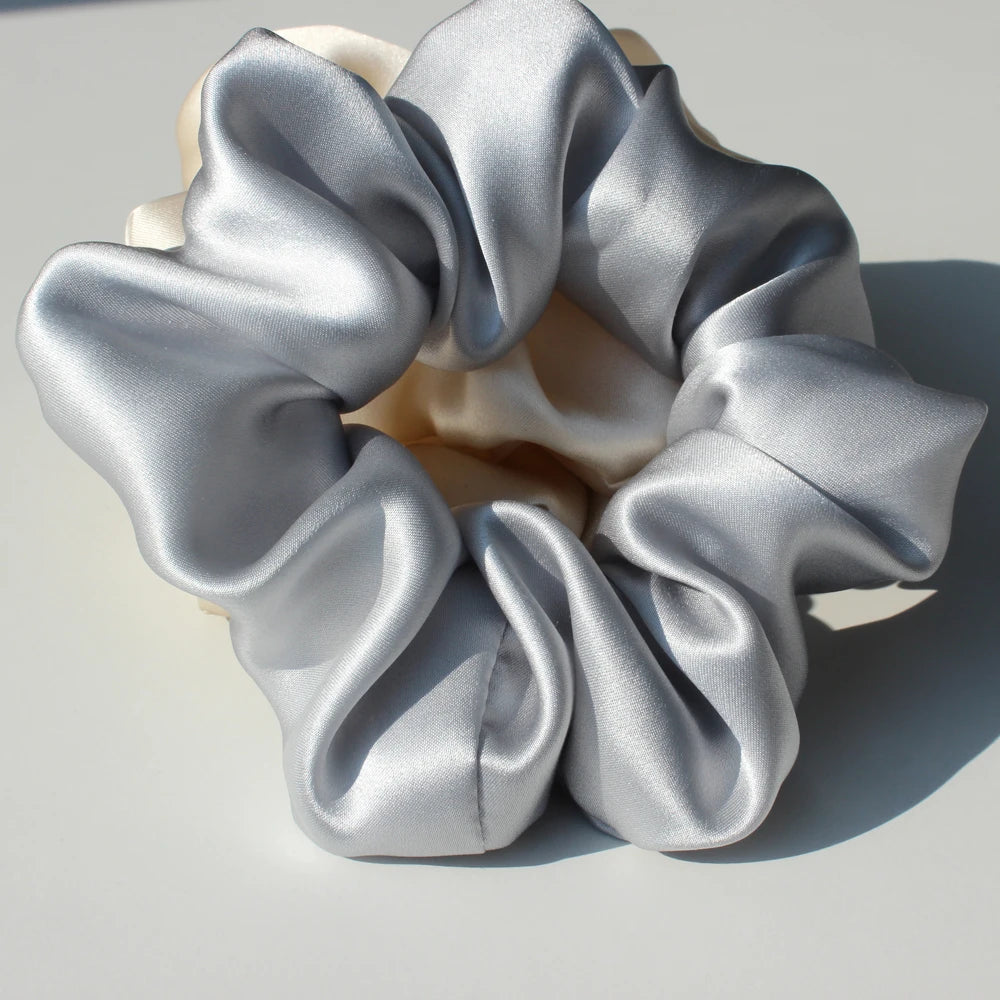 100% Mulberry Silk Hair Scrunchies — Soft Elastic Ponytail Holders for Women