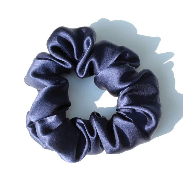 100% Mulberry Silk Hair Scrunchies — Soft Elastic Ponytail Holders for Women