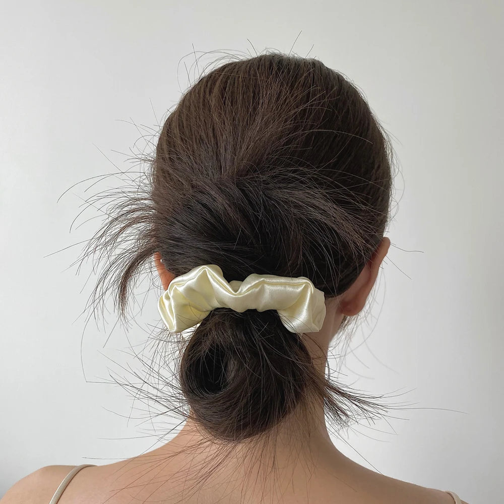 100% Mulberry Silk Hair Scrunchies — Soft Elastic Ponytail Holders for Women