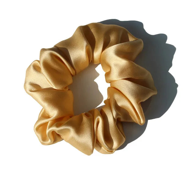 100% Mulberry Silk Hair Scrunchies — Soft Elastic Ponytail Holders for Women