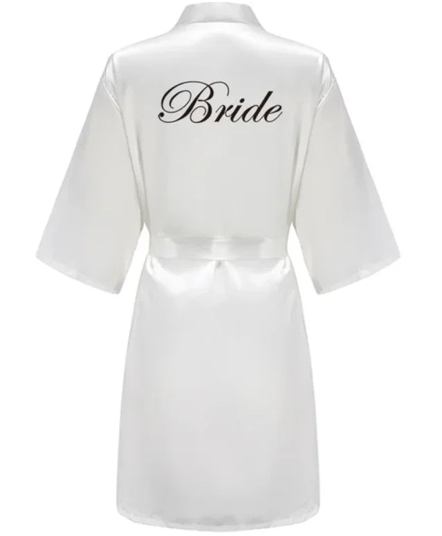 Satin Kimono Bridesmaid Robe | "Team Bride" Bridal Party Robe
