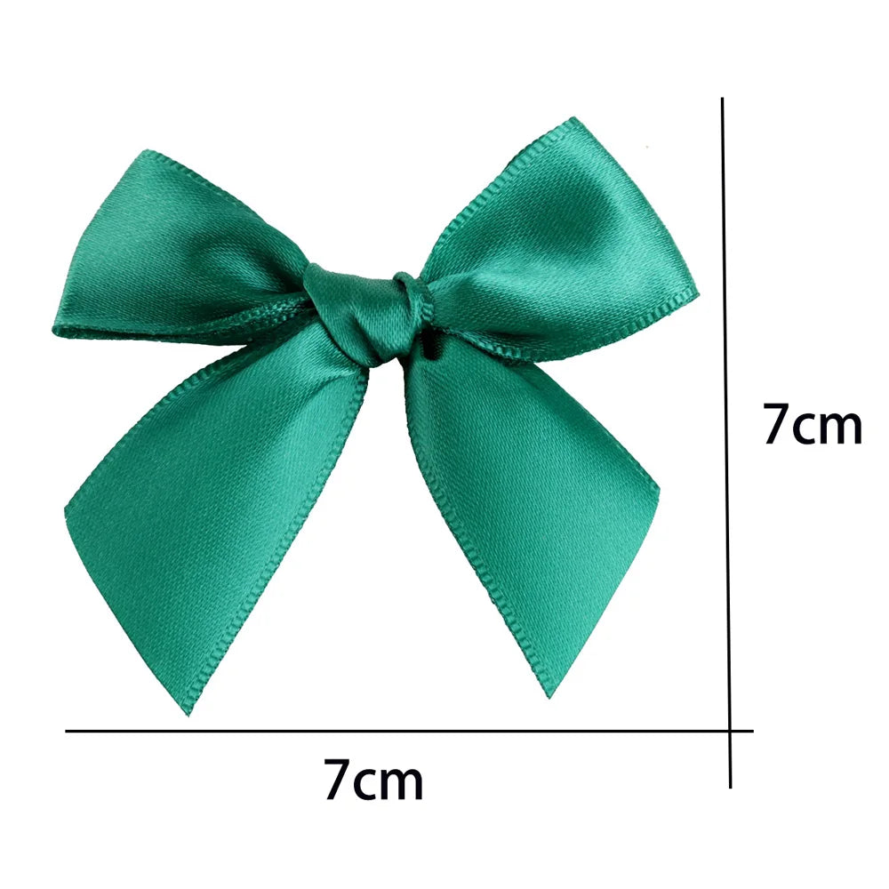 Colorful Satin Ribbon Bows – Small Polyester Wedding Bow Flowers for DIY Crafts & Decoration (100 pcs)