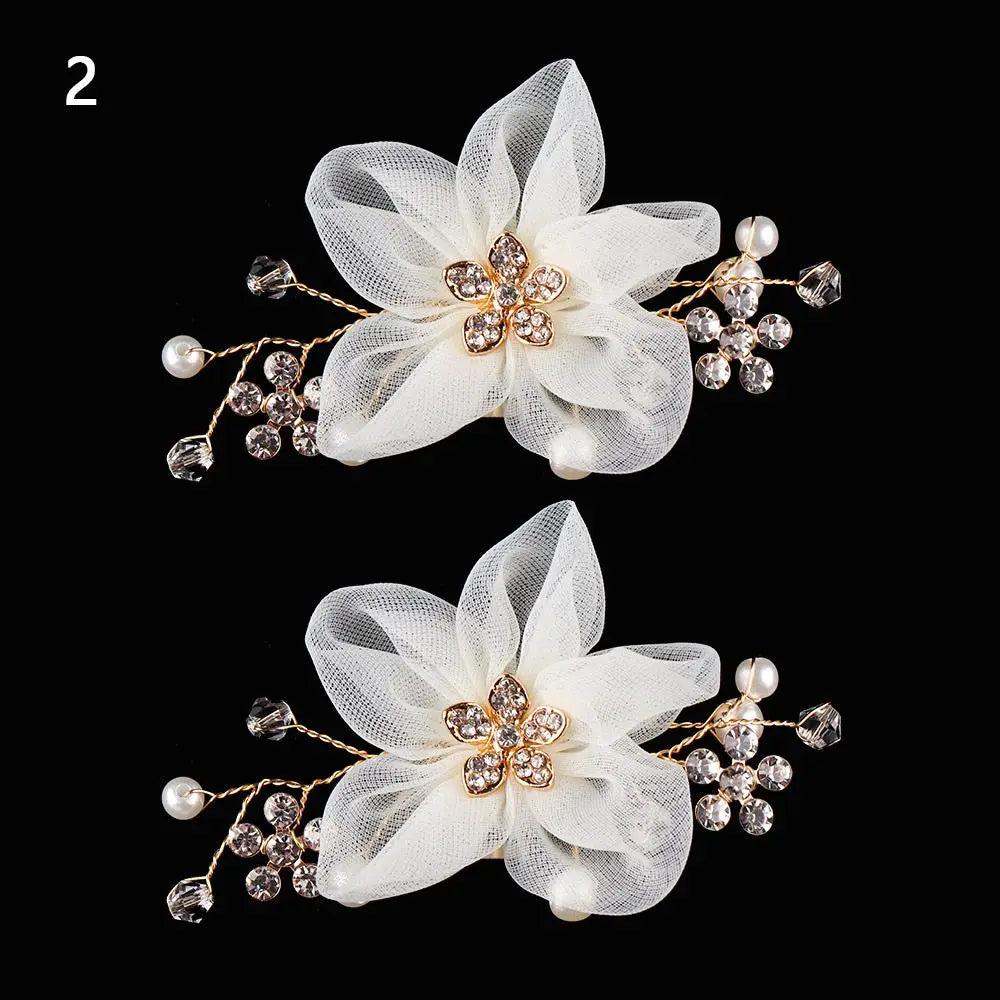 Rhinestone & Pearl Bridal Shoe Clips – Elegant Wedding Shoe Decoration (1 Pair)