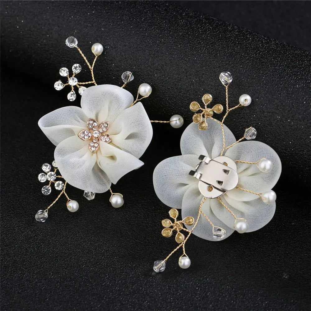Rhinestone & Pearl Bridal Shoe Clips – Elegant Wedding Shoe Decoration (1 Pair)