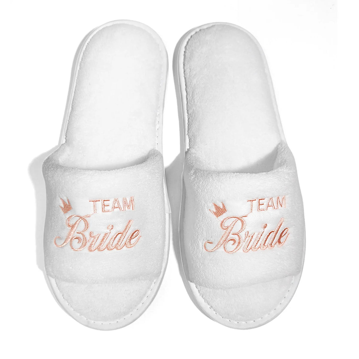Bridal Party Slippers – Open-Toe Slide-On Wedding Shoes for Bride & Bridesmaids