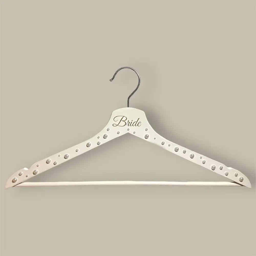 Pearl “Bride” Wooden Wedding Dress Hanger – Bridal Shower & Getting Ready Gift