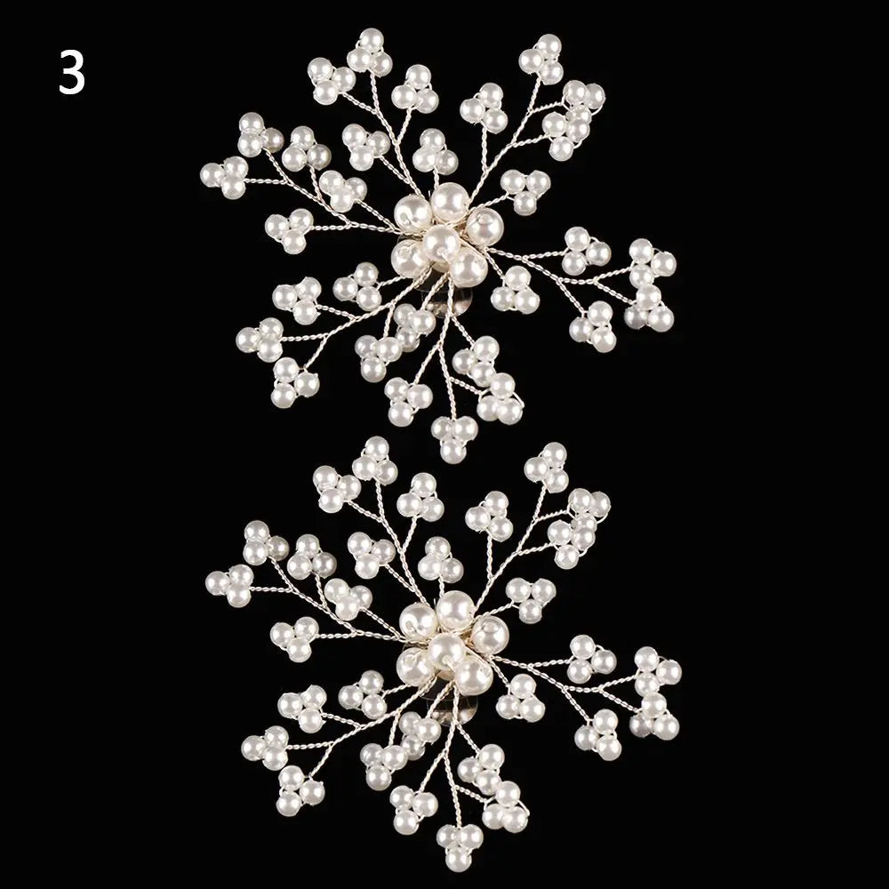 Rhinestone & Pearl Bridal Shoe Clips – Elegant Wedding Shoe Decoration (1 Pair)