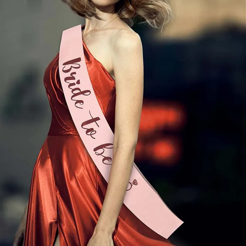 "Bride To Be" Satin Sash & Veil Set – Bachelorette Party & Bridal Shower Accessories