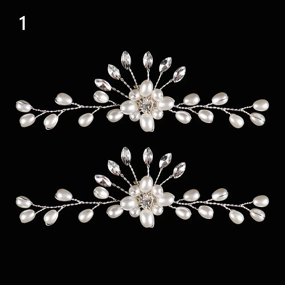 Rhinestone & Pearl Bridal Shoe Clips – Elegant Wedding Shoe Decoration (1 Pair)