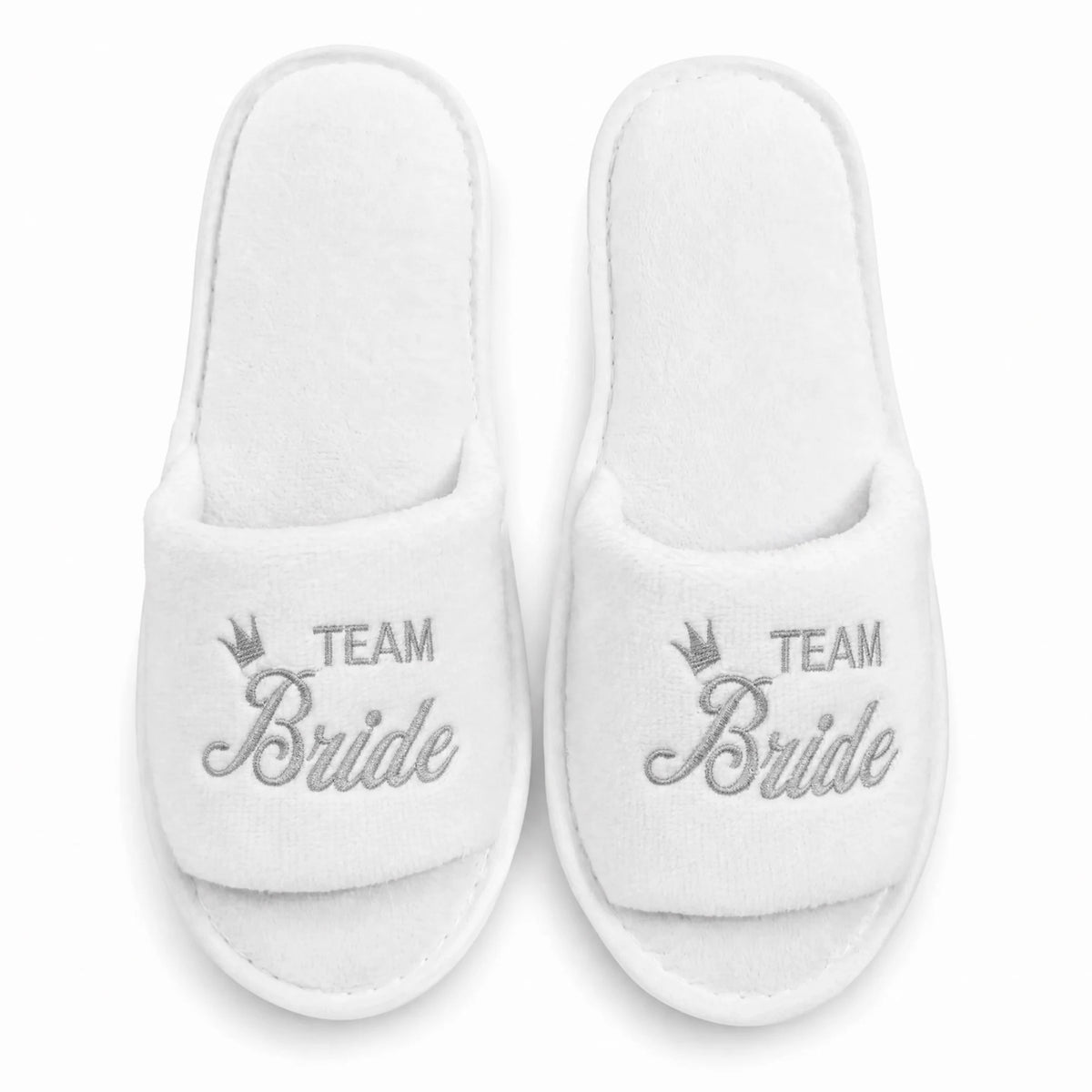 Bridal Party Slippers – Open-Toe Slide-On Wedding Shoes for Bride & Bridesmaids
