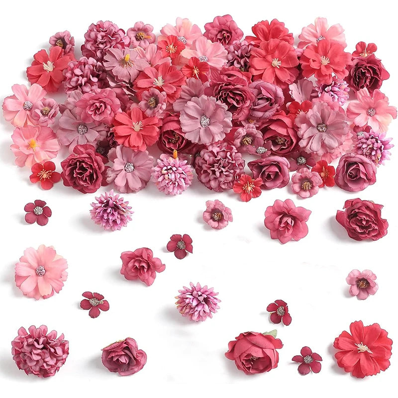 Purple Silk Rose Flower Heads – Set of 20 | Wedding & Bridal DIY Décor