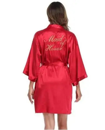 Floral Kimono Bridesmaid Robe | Short Satin Bridal Dressing Gown