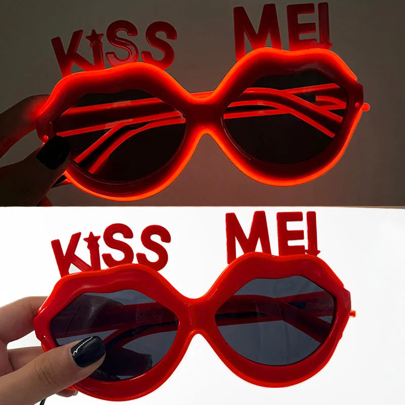 LED Glowing "Just Married" Heart Glasses – Bridal Party & Wedding Celebration Novelty Sunglasses