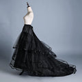 Bridal Crinoline Petticoat Underskirt | 2-Hoop Chapel Train | White & Black