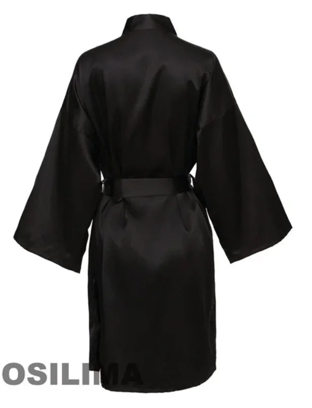 Satin Kimono Bridesmaid Robe | "Team Bride" Bridal Party Robe