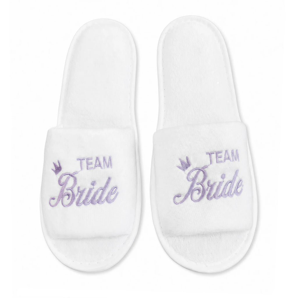 Bridal Party Slippers – Open-Toe Slide-On Wedding Shoes for Bride & Bridesmaids