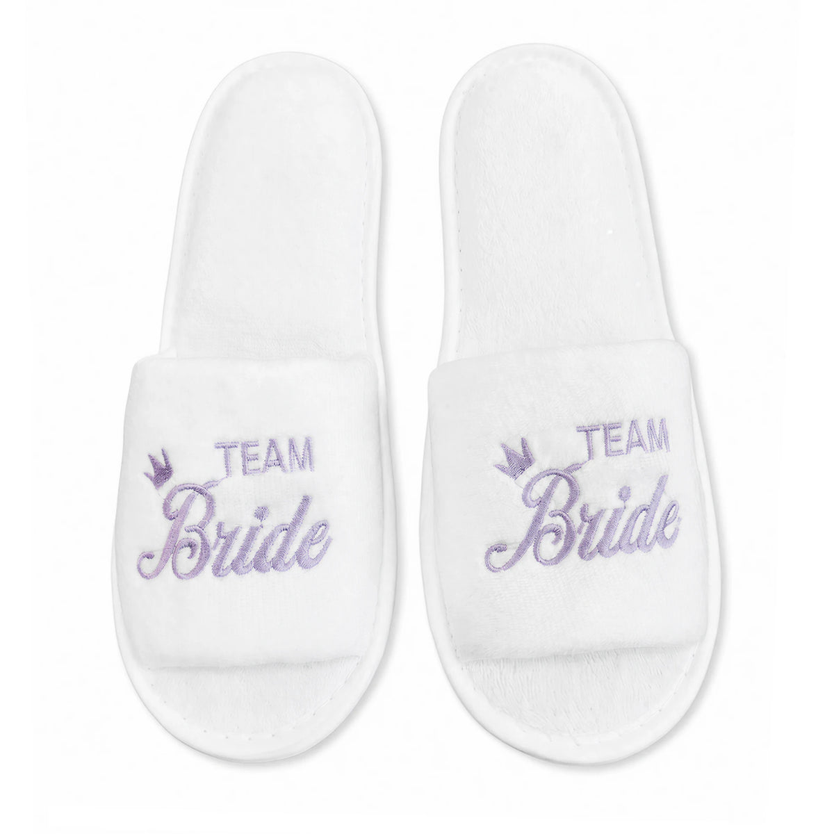 Bridal Party Slippers – Open-Toe Slide-On Wedding Shoes for Bride & Bridesmaids