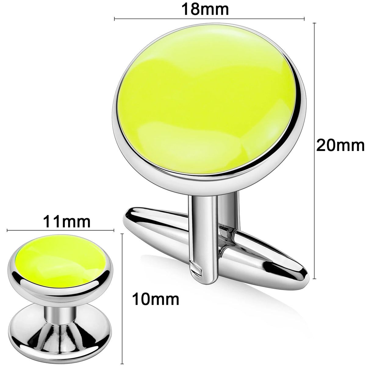 HAWSON Men’s Cufflinks & Tuxedo Studs Set – Black & Silver Wedding Formal Accessories