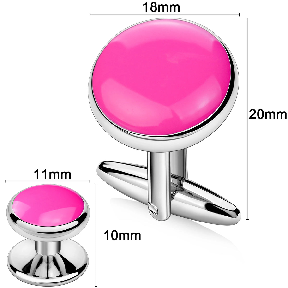 HAWSON Men’s Cufflinks & Tuxedo Studs Set – Black & Silver Wedding Formal Accessories
