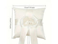 Wedding Ring Bearer Pillow & Flower Girl Basket — Ivory Satin with Pearl & Bow Ceremony Decor