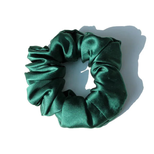 100% Mulberry Silk Hair Scrunchies — Soft Elastic Ponytail Holders for Women