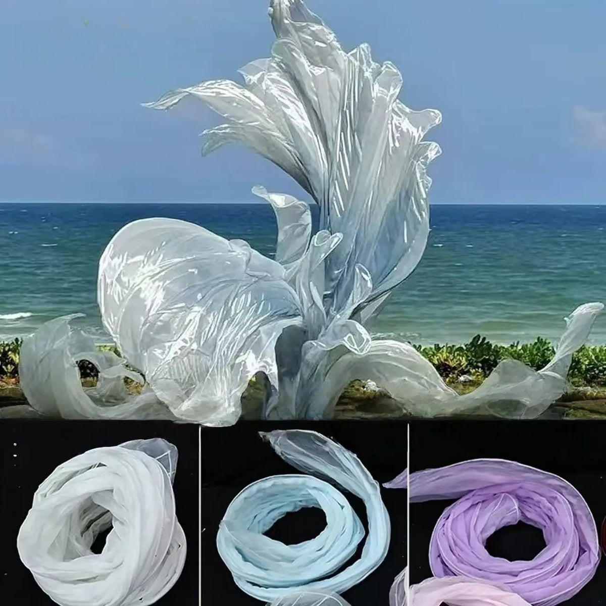Organza Ribbon Backdrop Streamer – DIY Wedding & Party Decoration Yarn (Multiple Sizes)