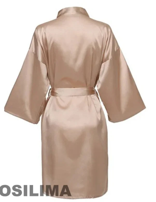 Satin Kimono Bridesmaid Robe | "Team Bride" Bridal Party Robe