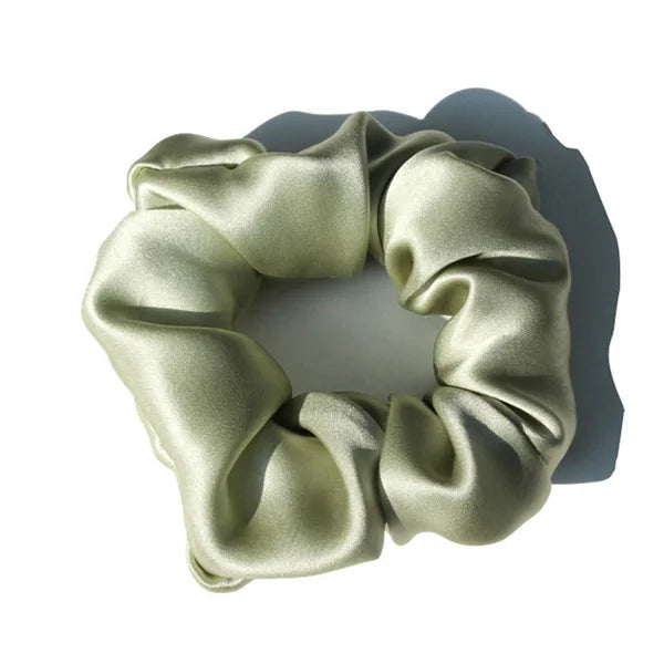100% Mulberry Silk Hair Scrunchies — Soft Elastic Ponytail Holders for Women