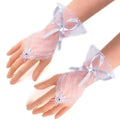 Elegant White Lace Fingerless Bridal Gloves – One Size