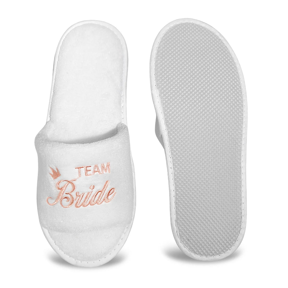 Bridal Party Slippers – Open-Toe Slide-On Wedding Shoes for Bride & Bridesmaids