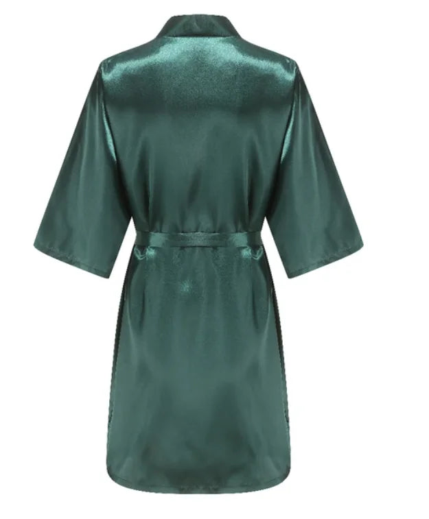 Satin Kimono Bridesmaid Robe | "Team Bride" Bridal Party Robe