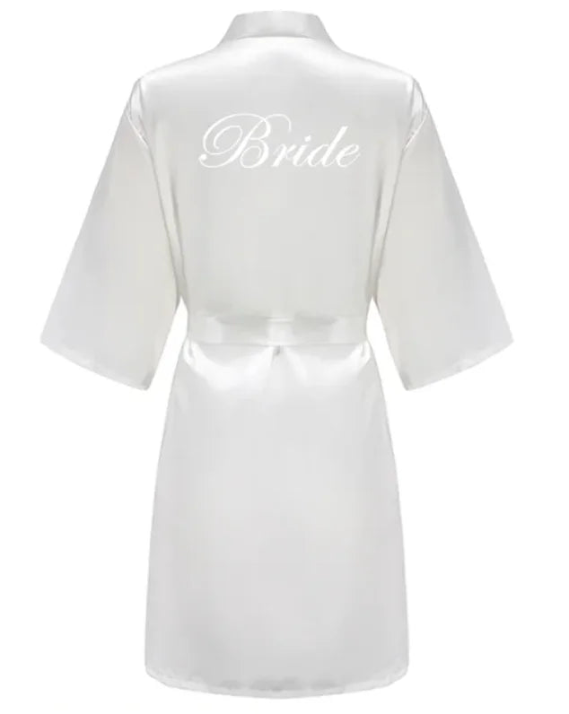Satin Kimono Bridesmaid Robe | "Team Bride" Bridal Party Robe