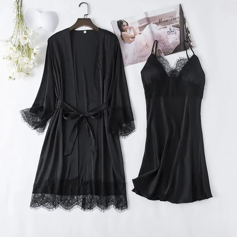 Bridal Satin Pajama Set – 5-Piece Bride Robe, Nightgown & Sleepwear Collection
