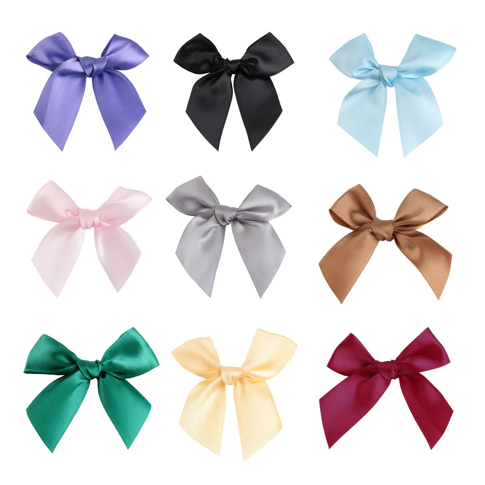 Colorful Satin Ribbon Bows – Small Polyester Wedding Bow Flowers for DIY Crafts & Decoration (100 pcs)