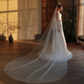 Romantic Single-Layer Bridal Veil with Comb – Long Train White Wedding Tulle Headpiece