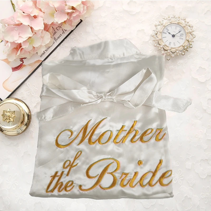 Bridal Party Satin Kimono Robe – Embroidered “Bride” & “Bridesmaid” Wedding Sleepwear