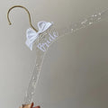 Bridal Acrylic Dress Hanger with Pearls & Bow — Wedding Day Keepsake Gift